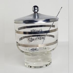 Vintage Libbey Sweet N Low, Silver and Clear Glass Sugar Bowl with Lid & Spoon